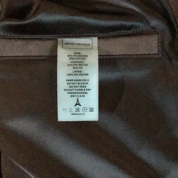 Maniere De Voir Denise Faux Suede & Faux Pebbled Leather Jacket in Brown - Picture 6 of 6